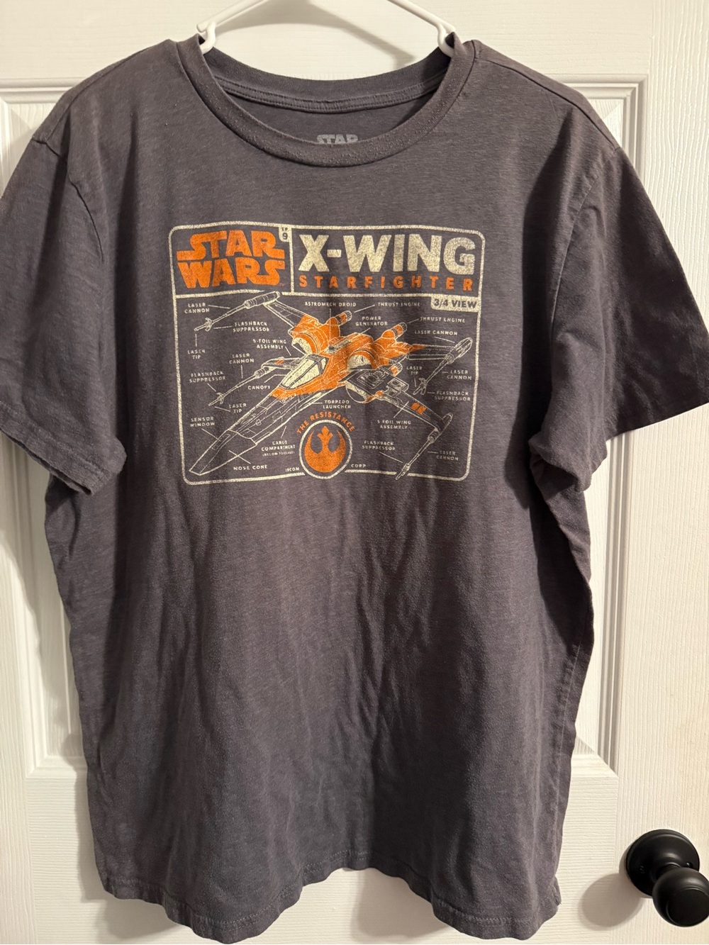 Star Wars X-Wing Graphic Tee - Gray with Orange Accents
